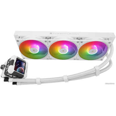Система водяного охлаждения Thermalright Frozen Warframe 360 White ARGB (F-WFRAME-360-WH-ARGB) / (LGA115X/1200/1700/2011/2066/FM1/FM2/FM2+/AM2/AM2+/AM3/AM3+/AM4/AM5) / LCD Display / 360mm / 3x120mm / PWM / Black