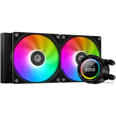 Система водяного охлаждения ID-Cooling SL240 XE / LGA2066/2011/1851/1700/1200/1151/1150/1155/1156 AMD AM5/AM4 / 2*120mm FDB / ARGB подсветка / Pump 2500RPM±10% / LCD Display / Black
