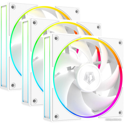 Вентилятор 120mm ID-Cooling AF-127-ARGB-W TRIO (НАБОР 3 в 1) 120x120x27мм (PWM, Low Noise, резиновые углы, Addresable RGB, 500-2000об/мин) BOX