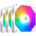 Вентилятор 120mm ID-Cooling TF-12025-PRO-ARGB-TRIO WHITE (НАБОР 3 в 1) (PWM, Low Noise, резиновые углы, ARGB подсветка, 700-1800об/мин)