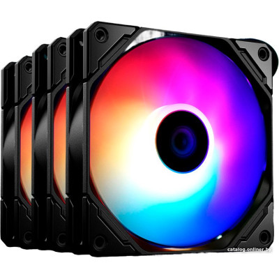 Вентилятор 120mm ID-Cooling TF-12025-PRO-ARGB-TRIO (НАБОР 3 в 1) (PWM, Low Noise, резиновые углы, ARGB подсветка, 700-1800об/мин)
