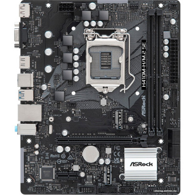 MB ASRock H410M-H/M.2 SE Soc-1200 (H370) PCI-Ex16 PCI-Ex1 M.2+M.2(Wi-Fi/BT) 1GbE LAN 2xDDR4 2933MHz DP+HDMI+VGA mATX (нет поддержки 11 поколения)