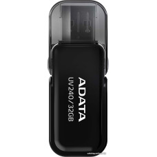 USB2.0 32Gb ADATA UV240 (AUV240-32G-RBK) USB 2.0 Type-A, пластик, раскладной корпус, черный