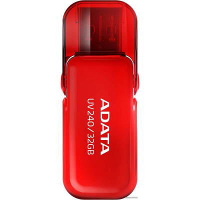 USB2.0 32Gb ADATA UV240 (AUV240-32G-RRD) USB 2.0 Type-A, пластик, раскладной корпус, красный