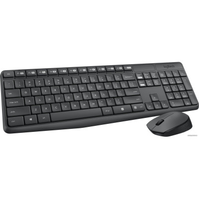 Комплект БЕСПРОВОДНОЙ Клавиатура + мышь Logitech MK235 Black (920-007949) (мышь радио (сенсор оптический), клавиатура радио, цвет черный)
