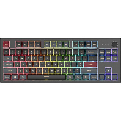 Клавиатура Montech MKey TKL Darkness (MK87DB) / игровая / механическая / Gateron G Pro 2.0 Brown- линейные свитчи 45гр. / пластик - PBT / MDA профиль кейкапов / регулируемая RGB (18 режимов) / подключение USB-A / тихий клик / 87 клавиш (TKL)