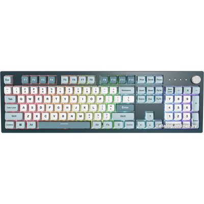 Клавиатура Montech MKey Freedom (MK105FR) / игровая / механическая / Gateron G Pro 2.0 Red - линейные свитчи 50гр. / пластик - PBT / MDA профиль кейкапов / регулируемая RGB (18 режимов) / подключение USB-A / тихий клик / 107 клавиш (полноразмерная)
