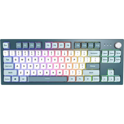 Клавиатура Montech MKey TKL Freedom (MK87FB) / игровая / механическая / Gateron G Pro 2.0 Brown- линейные свитчи 45гр. / пластик - PBT / MDA профиль кейкапов / регулируемая RGB (18 режимов) / подключение USB-A / тихий клик / 87 клавиш (TKL)