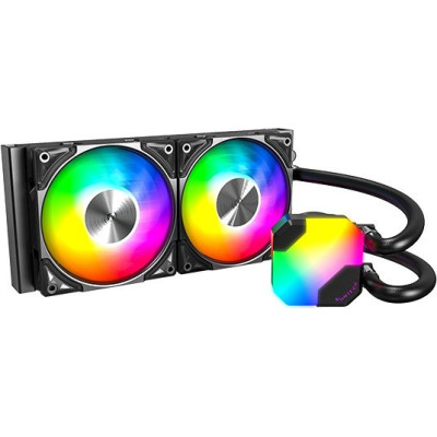 Система водяного охлаждения Montech HyperFlow ARGB 240 LGA 1700/1200/15X/2066AM3/AM4/AM5 (TDP 280W, DUAL FAN 120mm) Black