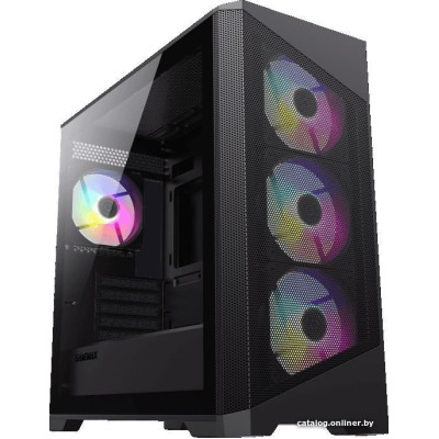 Корпус MicroATX Без БП GameMax Destroyer Mesh (DESTROYER TGW) (Tempered Glass, 2xUSB 2.0, 1xUSB-C 3.2 5Гбит, 4x120mm ARGB Fan, HD Audio+Mic, VGA MAX 410mm, CPU MAX 165mm, пылевые фильтры) White
