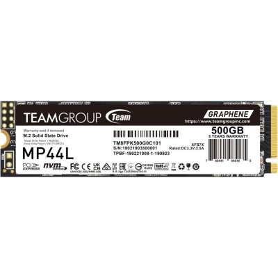SSD M.2 2280 M PCI Express 4.0 x4 Team 500GB MP44L (TM8FPK500G0C101) 5000/2500 MBps SLC-кэш