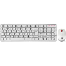 Комплект БЕСПРОВОДНОЙ Клавиатура + мышь Defender Milan C-992 White (клавиатура + мышь для ПК, мышь радио (сенсор лазерны