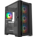 Корпус MicroATX Без БП Powercase Alisio Micro X4B V2 (CAMCXB-A4) (Tempered Glass, 2xUSB 2.0, 1xUSB-A 3.2 5Гбит/с, 4х120mm ARGB fans, ARGB HUB, HD Audio+Mic, VGA MAX 305mm, CPU MAX 160mm, пылевые фильтры) Black