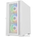 Корпус MicroATX Без БП Powercase Alisio Micro X4W V2 (CAMCXW-A4) (Tempered Glass, 2xUSB 2.0, 1xUSB-A 3.2 5Гбит/с, 4х120mm ARGB fans, ARGB HUB, HD Audio+Mic, VGA MAX 305mm, CPU MAX 160mm, пылевые фильтры) White