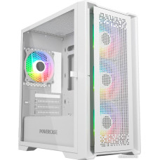 Корпус MicroATX Без БП Powercase ByteFlow Micro White (CAMBFW-A4) (Tempered Glass, 2xUSB 2.0, 1xUSB-A 3.2 5Гбит/с, 4х120