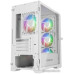Корпус MicroATX Без БП Powercase ByteFlow Micro White (CAMBFW-A4) (Tempered Glass, 2xUSB 2.0, 1xUSB-A 3.2 5Гбит/с, 4х120mm ARGB fans, ARGB HUB, HD Audio+Mic, VGA MAX 305mm, CPU MAX 160mm, пылевые фильтры) White