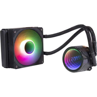 Система водяного охлаждения Gelid Liquid 120 (CC-AIO-120-A) / (LGA 115x/1200,1356, 1366,1700,1851,2011,2011-3,2066,AM2,AM2+,AM3,AM3+,AM4,AM5) /ARGB (Addressable RGB) / 120x120mm/ 750-1800 об/мин/  PWM/ 30 дБ / Black