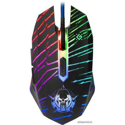 Мышь Defender Dark Agent GM-590L (полноразмерная игровая мышь для ПК, проводная USB, сенсор оптический 12800 dpi, 6 кнопок, колесо с нажатием, цвет цветной принт) (52590)