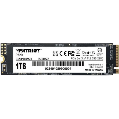 SSD M.2 2280 M PCI Express 3.0 x4 Patriot 1Tb P320 (P320P1TBM28) 3000/2200 MBps
