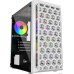 Корпус MicroATX Без БП Powercase Mistral Micro T3W (CMIMTW-L3) (Tempered Glass, 2xUSB 2.0, 1xUSB-A 3.2 5Гбит/с, 2x140mm + 1x120mm 5-color FAN, HD Audio+Mic, VGA MAX 280mm, CPU MAX 185mm, пылевые фильтры) White