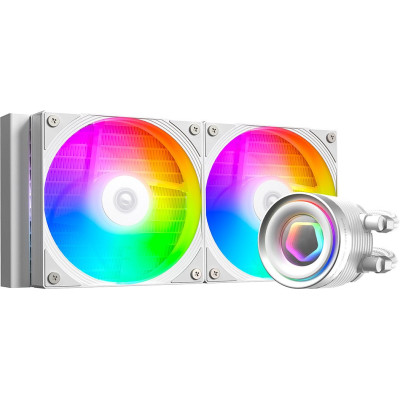 Система водяного охлаждения ID-Cooling FX240 INF WHITE LGA1851/1700/1200/115X,  AMD AM5/AM4 (TDP 300W, ARGB FAN and PUMP, PWM, DOUBLE FAN 120mm) RET