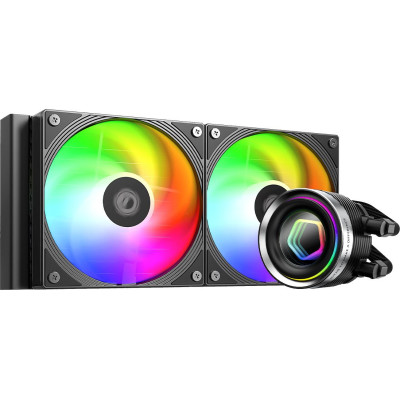Система водяного охлаждения ID-Cooling FX240 INF BLACK LGA1851/1700/1200/115X,  AMD AM5/AM4 (TDP 300W, ARGB FAN and PUMP, PWM, DOUBLE FAN 120mm) RET