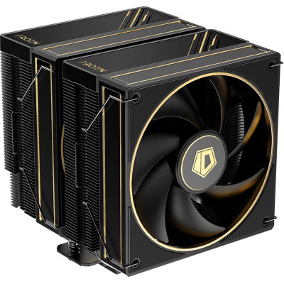 Кулер ID-Cooling FROZN A620 GDL LGA1700/1200/115X/AM5/AM4 (8шт/кор, TDP 260W, PWM, черно-золотой, 6 тепл.трубок + медная база, DUAL FAN 120mm) RET