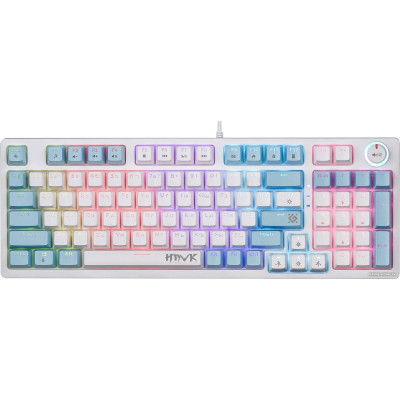 Клавиатура Defender Hawk GK-418 (игровая для ПК, механическая, Outemu Red, ход линейный, пластик, интерфейс подключения - USB-A, цвет белый) (45421)