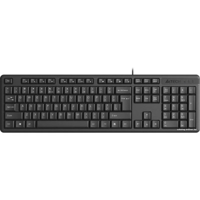 Клавиатура A4Tech KR-3 (стандартная для ПК, мембранная, пластик, интерфейс подключения - USB-A, влагозащита, цвет черный)