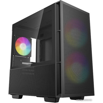Корпус MicroATX Без БП Deepcool CH360 (R-CH360-BKAPE3-G-1) (Tempered Glass, 1xUSB-A 3.2 5Гбит/с, 1xUSB-C 3.2 5Гбит/с, 3x120mm ARGB Fan, HD Audio+Mic, 1x3.5