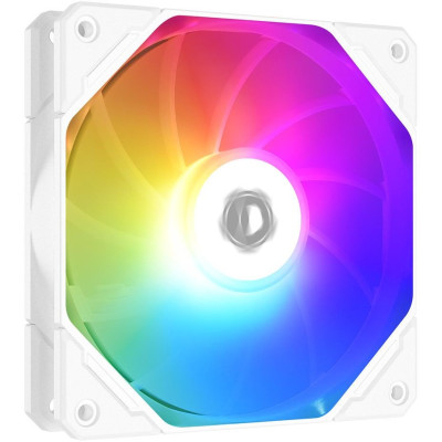 Вентилятор 120mm ID-Cooling TF-12025-PRO-ARGB REVERSE WHITE (PWM, Low Noise, резиновые углы, ARGB подсветка, 700-1800об/мин)