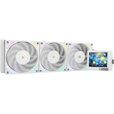 Система водяного охлаждения Thermalright Mjolnir Vision 360 White ARGB (M-VISION-360-WH-ARGB) / (LGA115X/1200/1700/2011/2066/FM1/FM2/FM2+/AM2/AM2+/AM3/AM3+/AM4/AM5) / LCD Display / 360mm / 3x120mm / White