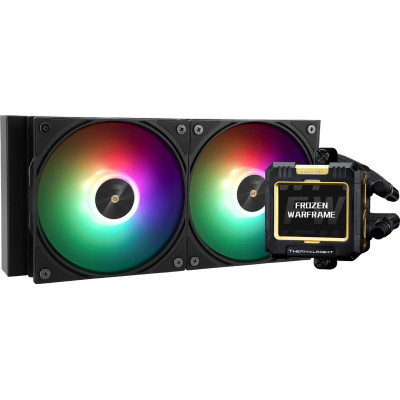 Система водяного охлаждения Thermalright Frozen Warframe 240 Black ARGB (F-WFRAME-240-BL-ARGB) / (LGA115X/1200/1700/2011/2066/FM1/FM2/FM2+/AM2/AM2+/AM3/AM3+/AM4/AM5) / LCD Display / 240mm / 2x120mm / Black