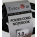 Кабель питания для ноутбуков 3-pin 3G*0.5mm2 Telecom (TP022-3.0-BK) 3м