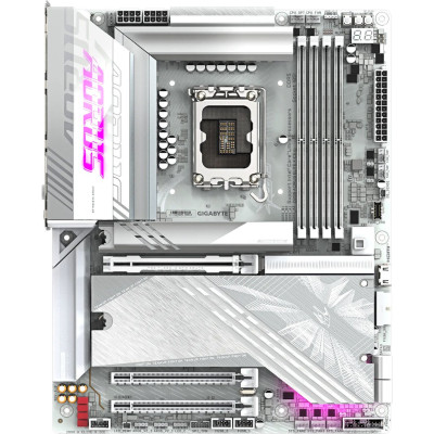 MB Gigabyte Z890 AORUS ELITE X ICE (Z890 A ELITE X ICE) Soc-1851 (Z890) 3xPCI-Ex16 5xM.2 2.5GbE LAN WiFi 7 BT 5.4 3xARGB+RGB RAID 0/1/5/10 4xDDR5 9500MHz+ Type-C+HDMI(Front) ATX White RTL