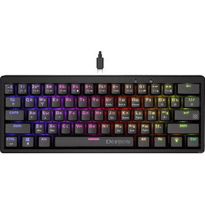 Клавиатура механическая Defender Deimos GK-303 (игровая для ПК, механическая, TNT Pink, ход линейный, пластик, интерфейс подключения - USB-A, кириллица: да, цвет черный й) (45303)