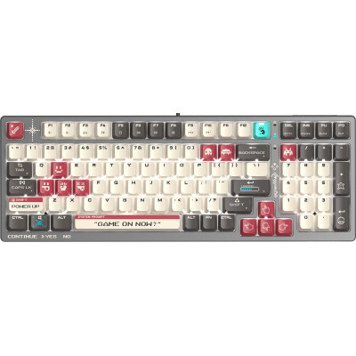 Клавиатура A4Tech Bloody S98 Pixels Red (игровая для ПК, механическая, Bloody BLMS Red Plus, ход линейный/тихие, пластик, интерфейс подключения - USB-A, кириллица: да, цвет серый/красный  )