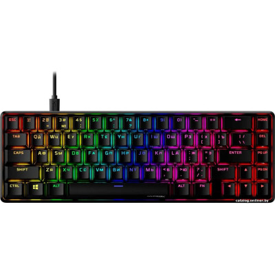 Клавиатура HyperX Alloy Origins 65 (4P5D6AA#ABA) (игровая для ПК, механическая, HyperX Red, ход линейный, полностью металлическая, интерфейс подключения - USB-A, подсветка, кириллица: да, цвет черный)