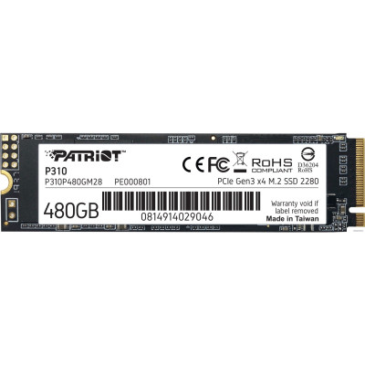 SSD M.2 2280 M PCI Express 3.0 x4 Patriot 480GB P310 (P310P480GM28) 1700/1500 MBps TLC