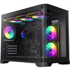 Корпус MicroATX Без БП GameMax HYPE-M BK (Куб, Tempered Glass, USB3.0*1+2xUSB2.0 , HD Audio+Mic, 3x120mm ARGB Fan (FN12A