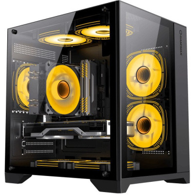 Корпус MicroATX Без БП GameMax Infinity Mini (Tempered Glass, 1USB3.0*1+2xUSB2.0, HD Audio+Mic, 7x120mm ARGB Fan is not on, VGA MAX 330mm, CPU MAX 155mm, пылевые фильтры) Black