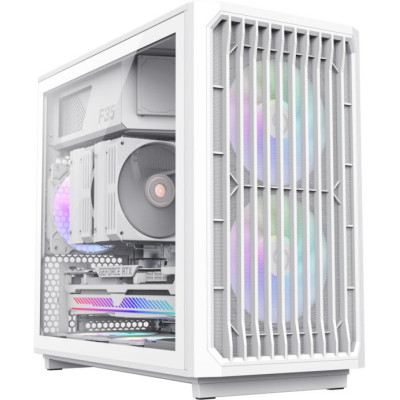 Корпус MicroATX Без БП GameMax F35 WW (Tempered Glass(Plastic+ Dust Mesh+Woodgrain Decoration), USB3.0*2+TYPE-C(GEN2), Combo Audio 3*120MM ARGB PWM Fan(FN12A-S5), V5.0 ARGB PWM HUB, VGA MAX 350mm, CPU MAX 169mm, пылевые фильтры) White