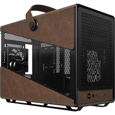 Корпус MicroATX Без БП Montech Heritage (MNT-Heritage PRO-B) (Mesh сетка, Eco-Leather Finish, USB3.0*2, Type-C (20G)*1, HD Audio+Mic, GF120 PWM (Reversed)*3, GF120 PWM*1, VGA MAX 400mm, CPU MAX 170mm, пылевые фильтры) Black