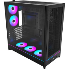 Корпус ATX Без БП Montech HS01 Pro B (MNT-HS01 Pro-B) (Tempered Glass, 1xUSB 2.0, 1xUSB-A 3.2 5Гбит/с, 4x120mm ARGB FAN,