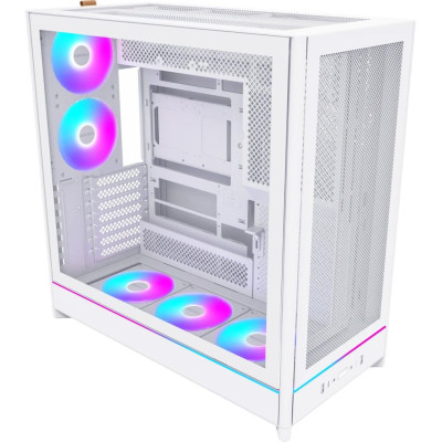 Корпус ATX Без БП Montech HS01 Pro W (MNT-HS01 Pro W) (Tempered Glass, 1xUSB 2.0, 1xUSB-A 3.2 5Гбит/с, 4x120mm ARGB FAN, ARGB PWM Fan Controller, HD Audio+Mic, VGA MAX 400mm, CPU MAX 168mm, пылевые фильтры) WHITE
