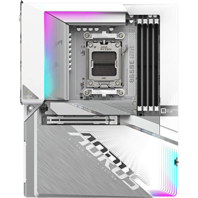 MB Gigabyte B650E AORUS STEALTH ICE (B650E A STEALTH ICE) Soc-AM5 (B650) PCI-Ex16 3xM.2 RAID 0/1/10 2.5GbE LAN Wi-Fi 7 BT 5.4 4xDDR5 8000MHz+ Type-C+HDMI+HDMI(front) ATX White RTL