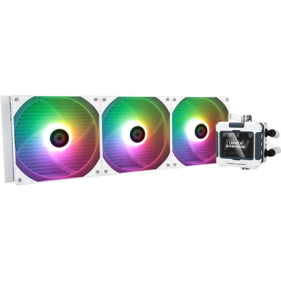 Система водяного охлаждения Thermalright Frozen Warframe 420 White ARGB (F-WFRAME-420-WH-ARGB) / (LGA115X/1200/1700/2011/2066/AM4/AM5) / LCD Display / 420mm / 3x140mm / White