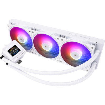 Система водяного охлаждения Thermalright Frozen Warframe SE 360 White (F-WFRAME-SE-360-WH-ARGB) / (LGA115X/1200/1700/2011/2066/AM4/AM5) / LCD Display / 360mm / 3x120mm / White