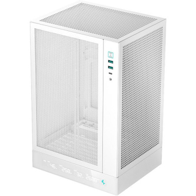 Корпус MicroATX Без БП Deepcool CH170 Digital WH (R-CH170-WHNPI0D-G-1) (Mesh сетка, 2xUSB-A 3.2 5Гбит/с, 1xUSB-C 3.2 10Гбит/с, HD Audio+Mic, VGA MAX 305mm, CPU MAX 172mm, пылевые фильтры) White