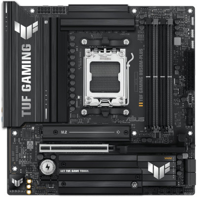 MB ASUS TUF GAMING B850M-PLUS Soc-AM5 (B850) PCI-Ex16 PCI-Ex1 3xM.2 2.5GbE LAN 3xARGB RAID 0/1/5/10 4xDDR5 8000MHz+ DP+HDMI mATX RTL